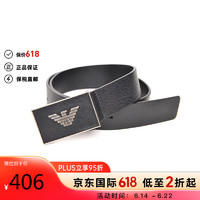 EMPORIO ARMANI 安普里奥·阿玛尼（Emporio Armani）男士腰带鹰标板扣款时尚百搭皮带Y4S196YDC0G80001 黑色