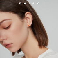 Daisy dream 999纯银镶钻红色枫叶耳钉女复古高级感独特耳环2024新款爆款耳饰