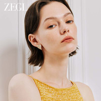 ZENGLIU ZEGL金色爱心耳环女小众设计感高级耳钉2024新款爆款925银针耳饰