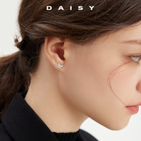Daisy dream 999纯银钻石蝴蝶耳钉女轻奢气质高级银饰耳环2024新款爆款小耳饰