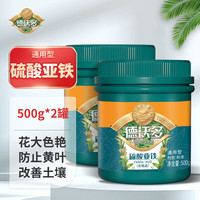 德沃多 DEWODUOFEILIAO硫酸亚铁500g*2铁肥预防黄叶调节园艺绿植花肥料养花植物通用型 硫酸亚铁500g*2瓶