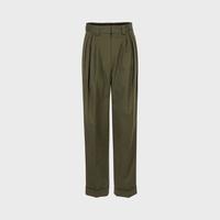 女士含棉压褶高腰显瘦工装风潮酷休闲长裤