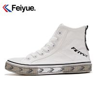 Feiyue. 飞跃 Feiyue/飞跃帆布鞋高帮女新款串标复古字母经典男女休闲鞋