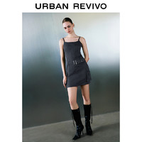 URBAN REVIVO UR2024夏季新款女工装口袋吊带连衣裙UWV740056