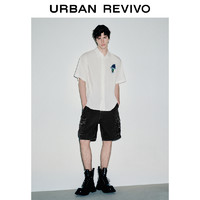 URBAN REVIVO UR2024夏季新款男装街潮复古做旧洗水休闲牛仔短裤UMV840052