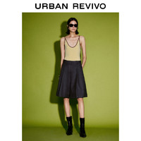 URBAN REVIVO UR2024夏季新款女装撞色修身柔软弹力针织吊带背心UWJ940022