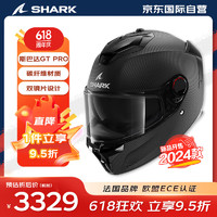 Shark 鲨客 鲨鱼 摩托车碳纤维头盔 斯巴达GT PRO 赛车双镜全盔 哑光黑 L