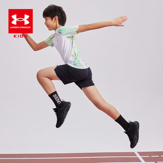 安德玛（Under Armour）童装男童运动短裤儿童舒适透气跑步训练裤户外休闲梭织裤 130cm