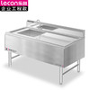 Lecon 乐创 商用单星沥水池 厨房不锈钢水池 左水池201不锈钢 1000*500*800 LC-X-JYLSC1005