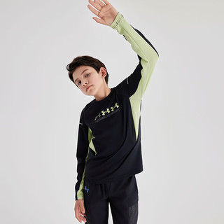 安德玛（Under Armour）男大童圆领长袖T恤243121554 黑色 150cm