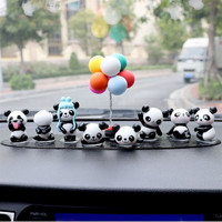 醉米 小熊猫汽车摆件创意车内中控台内饰品  小8熊