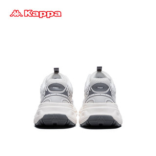 卡帕（Kappa）白色老爹鞋子男鞋厚底增高运动鞋 经典白/鲨鱼灰 42