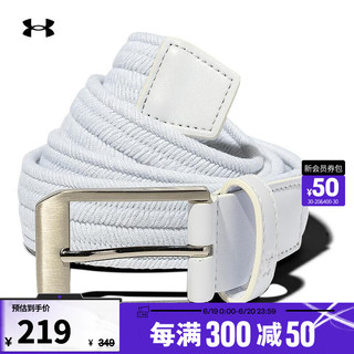 安德玛 官方UA Braided男子运动高尔夫腰带Under Armour1361569 白色100 30