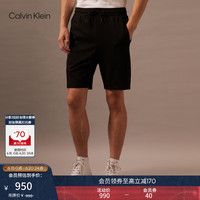 Calvin Klein Jeans24早秋新款男士抽绳腰简约ck刺绣休闲通勤针织短裤J326348 BEH-太空黑