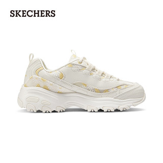 斯凯奇（Skechers）花海熊夏女耐磨厚底复古老爹鞋小雏菊150234 自然色/黄色/NTYL 35