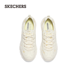 斯凯奇（Skechers）花海熊夏女耐磨厚底复古老爹鞋小雏菊150234 自然色/黄色/NTYL 35.5