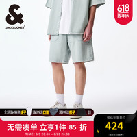 杰克·琼斯（JACK&JONES）春夏男士简约弹力舒适个性字母贴布休闲牛仔短裤224243023 E42中牛仔蓝 E42中牛仔蓝 170/76A/SR