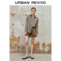 URBAN REVIVO 女士法式通勤气质条纹长袖开襟衬衫 UWM240003