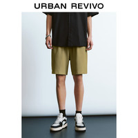 URBAN REVIVO 男士休闲运动风松紧腰抽绳超宽松短裤 UMY640001