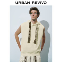 URBAN REVIVO 男士慵懒度假织带流苏超宽松背心 UML440123