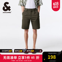 杰克·琼斯（JACK&JONES）夏季男士五分裤舒适日常微弹多口袋百搭纯色休闲短裤男224215045 E06 黑橄榄 180/84A/LR