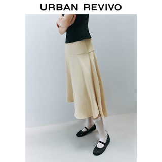 URBAN REVIVO 女装都市简约气质优雅A字显瘦半裙 UWU540051 卡其 XXS