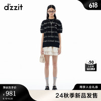 DZZIT地素针织衫2024秋季镂空网眼设计摩登上衣女黑色 黑色 XS