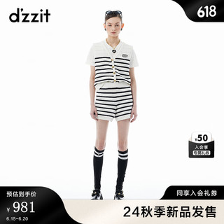 DZZIT地素马夹2024秋季针织高阶感都市穿搭上衣女 黑色 M