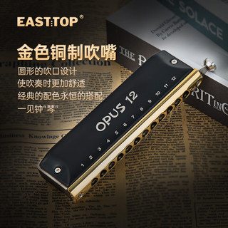 东方鼎EASTTOP半音阶口琴12孔48音 OPUS12 12孔 C调 OPUS 12黑色