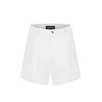 URBAN REVIVO 女士时尚休闲气质纯色百搭牛仔短裤 UWM840009 本白 25