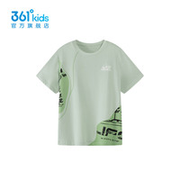 361°361度童装男童短袖针织衫2024年夏季中大童T恤 冰感绿 140cm