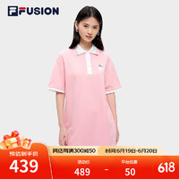 斐乐（FILA） FUSION潮牌女子连衣裙夏时尚宽松简约POLO领连身裙 青春粉-PK 185/100A/XXXL