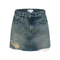 URBAN REVIVO 女士美式休闲复古毛须破洞牛仔半裙 UWV840183 蓝色 L