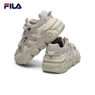 FILA HERITAGE 斐乐女子篮球鞋年冬季低帮运动鞋潮流休闲鞋女 燕麦色/黄水泥-OC 38