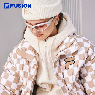 FILA FUSION斐乐潮牌羽绒服女冬季时尚保暖外套男 暖糖咖-BN 175/96A/L