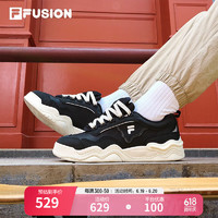 FILA FUSION斐乐潮牌女鞋潮流板鞋时尚休闲运动鞋KICK 黑/城堡灰-BC 38