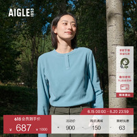 AIGLE艾高ACW22WFLE002女士保暖透汽户外半拉圆领抓绒衣 亞得里亞藍 AF622 42