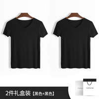 Clarkarida男士背心男莫代尔无痕内穿打底衫运动汗衫透气休闲跨栏背心 黑色+黑色【T恤2件】 3XL(170-190斤)