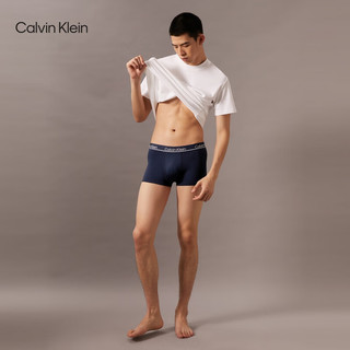 Calvin Klein内衣男士三条装循环提花ck高弹力轻薄防夹臀平角内裤男NP2443O L4K-沧海蓝/月影灰/柏林蓝