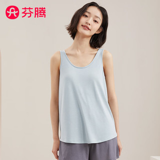 芬腾背心吊带家居服夏季免穿内衣带胸垫宽松可外穿 A68163清水蓝 M/L【90-115斤】