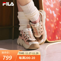 FILA【高圆圆同款】 斐乐可颂鞋复古运动鞋女2023冬休闲鞋老爹鞋 雾玫瑰/棕土色-MR 38