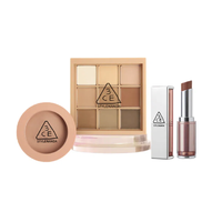 3CE 彩妆三件套 (九色纷呈眼影盘#OVERTAKE橘棕盘 8.1g+单色腮红#ROSE BEIGE蜜桃橘 5.5g+柔焦哑光口红#TANGERINE TANGO 暧昧橘 4g)