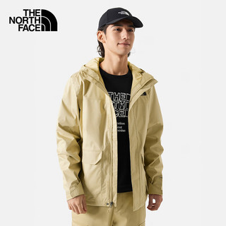 北面（The North Face）单层冲锋衣男防风夹克外套防水透汽可搭内胆24春季|8AUK LK5/卡其色 XXXL/190