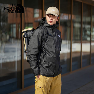 北面（The North Face）单层冲锋衣男防风夹克外套防水透汽可搭内胆24春季|8AUK JK3/黑色 XL/180