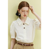 范思蓝恩23FS12561 法式天丝短袖衬衫女夏季设计感泡泡袖气质上衣