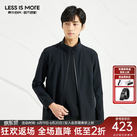 利郎轻时尚男装秋季风衣男立领防风外套Q3QFY001 黑色 195
