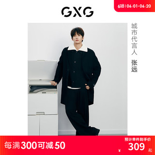 GXG男装 羊毛大衣22年冬季 黑色1 175/L