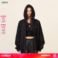 SMFK十字花经典拉链帽衫吴宣仪同款CH005B1/F/K 荒野黑 L