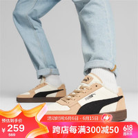 彪马（PUMA）男女同款 基础系列 板鞋 392334-01雪白色-黑色-驼色 35.5UK3 