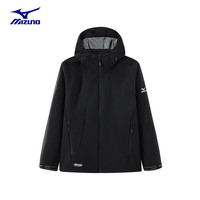 美津浓(MIZUNO)户外春秋锋衣男女防风防水风衣外套RTA2CC3105 黑色 4XL
